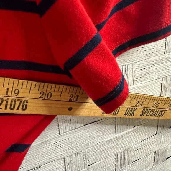 Torrid Wrap Dress Red with navy stripes, short sleeve preppy every day plus size - Picture 8 of 10